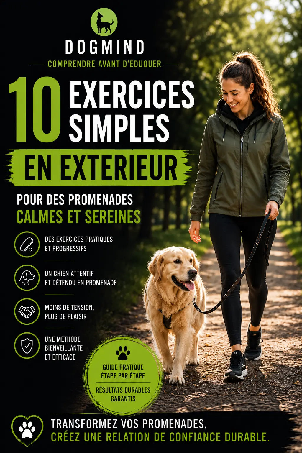 DOGMIND - 10 exercices simples en l'extérieur pour des promenades calmes et sereines